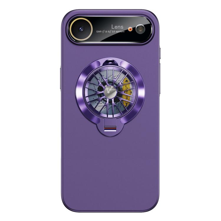 For iPhone Air Glaze PC Camera Window Gyro Kickstand Magnetic Phone Case