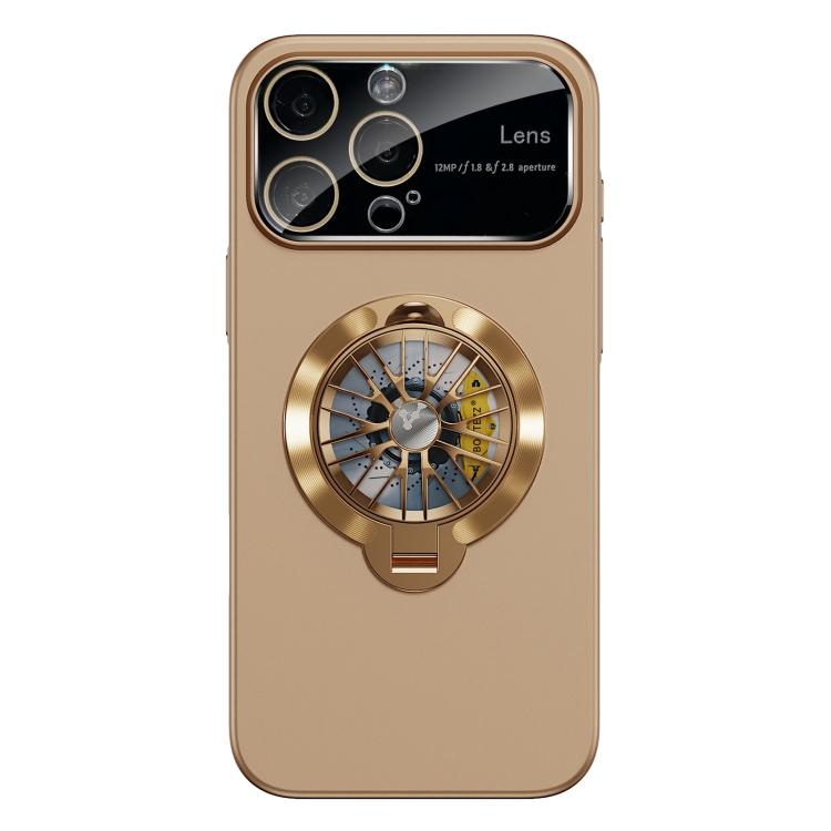For iPhone 15 Pro Max Glaze PC Camera Window Gyro Kickstand Magnetic Phone Case