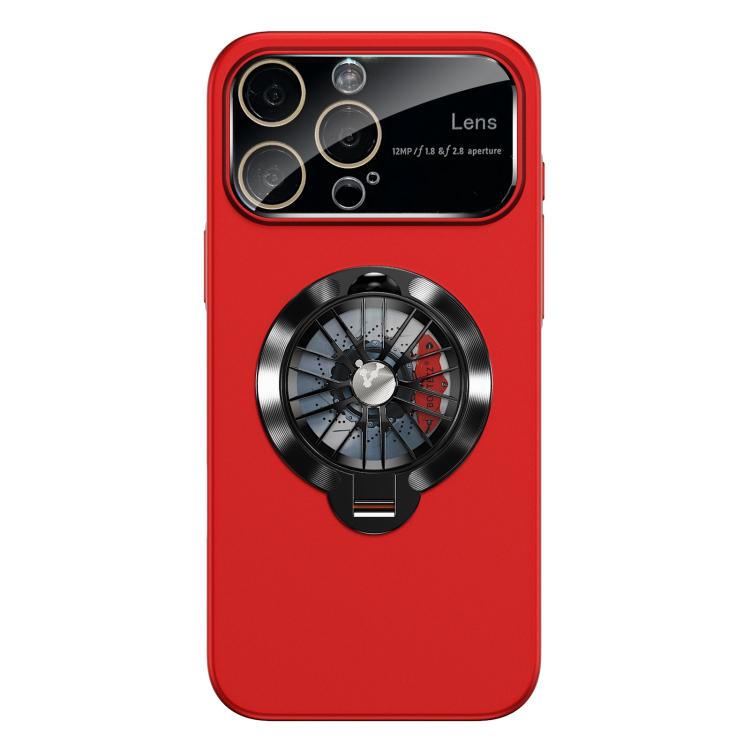 For iPhone 15 Pro Max Glaze PC Camera Window Gyro Kickstand Magnetic Phone Case