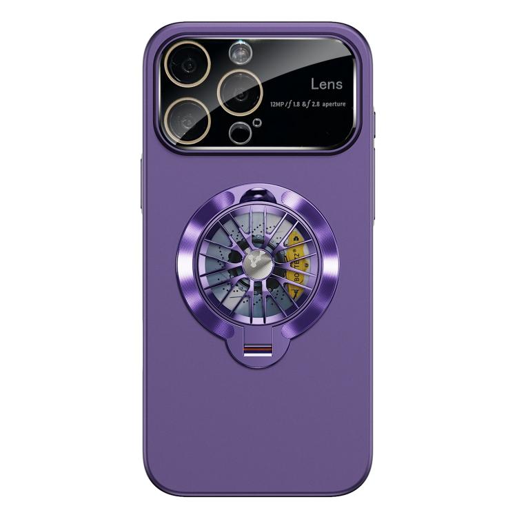 For iPhone 12 Pro Max Glaze PC Camera Window Gyro Kickstand Magnetic Phone Case