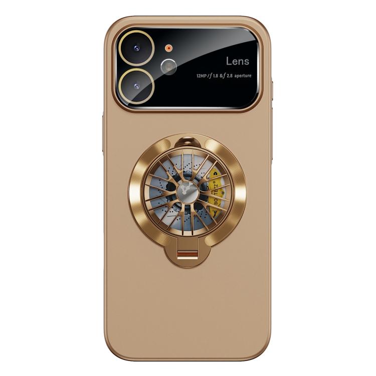 For iPhone 12 Glaze PC Camera Window Gyro Kickstand Magnetic Phone Case