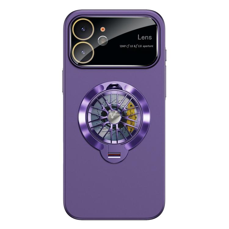 For iPhone 12 Glaze PC Camera Window Gyro Kickstand Magnetic Phone Case