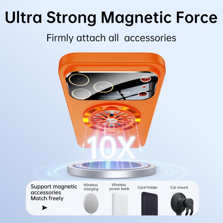 For iPhone 15 Pro Glaze PC Camera Window Gyro Kickstand Magnetic Phone Case