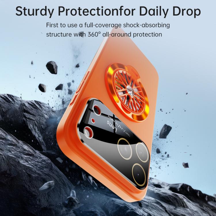 For iPhone 14 Plus Glaze PC Camera Window Gyro Kickstand Magnetic Phone Case