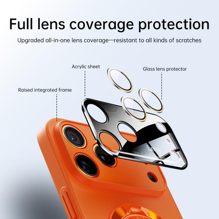 For iPhone 12 Pro Glaze PC Camera Window Gyro Kickstand Magnetic Phone Case