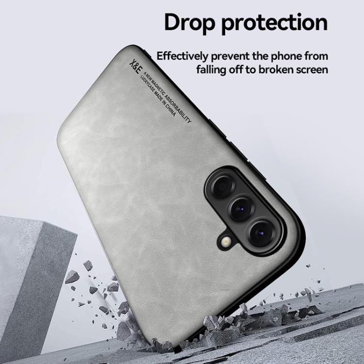 For Samsung Galaxy A17 5G Skin Feel Magnetic Leather Back Phone Case