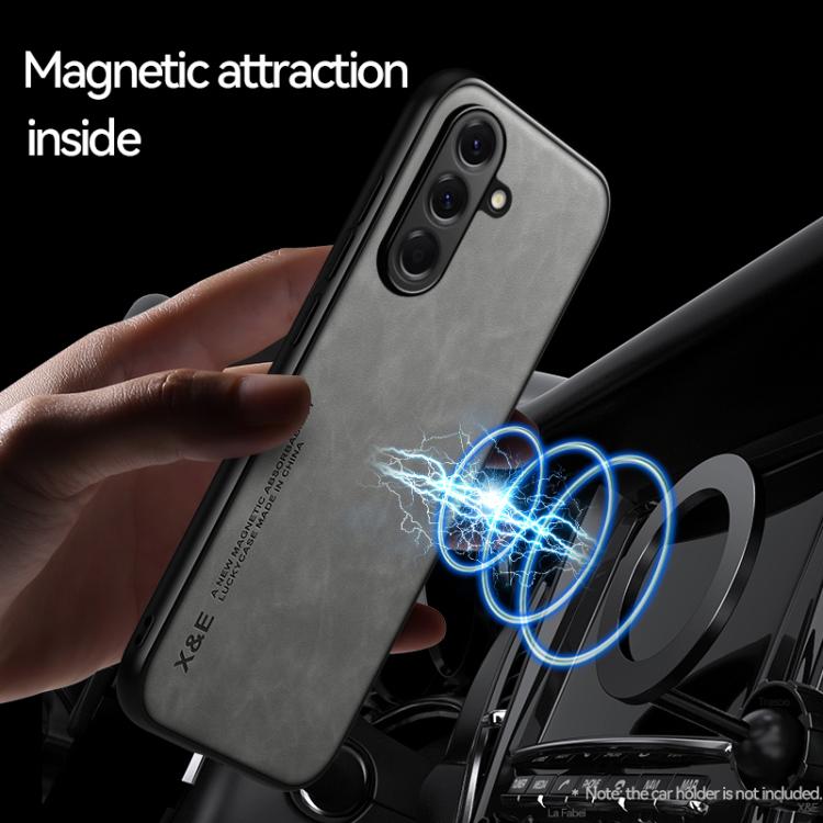 For Samsung Galaxy A17 5G Skin Feel Magnetic Leather Back Phone Case