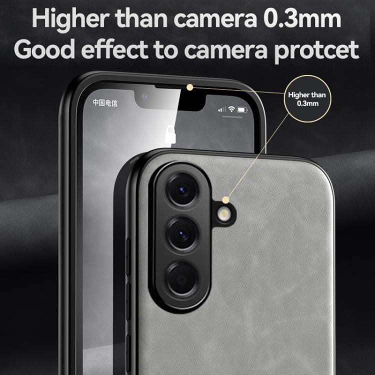 For Samsung Galaxy A37 5G Skin Feel Magnetic Leather Back Phone Case