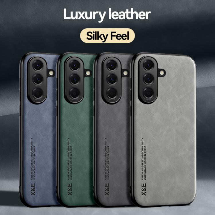 For Samsung Galaxy A37 5G Skin Feel Magnetic Leather Back Phone Case