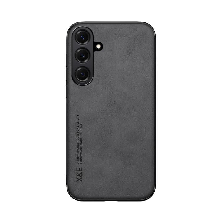 For Samsung Galaxy S26+ 5G Skin Feel Magnetic Leather Back Phone Case