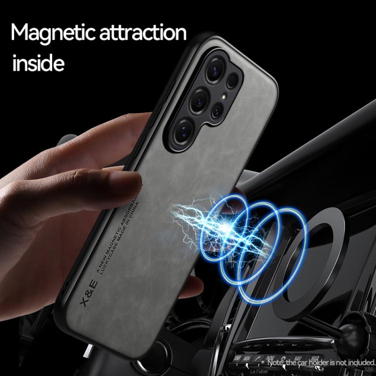 For Samsung Galaxy S26+ 5G Skin Feel Magnetic Leather Back Phone Case