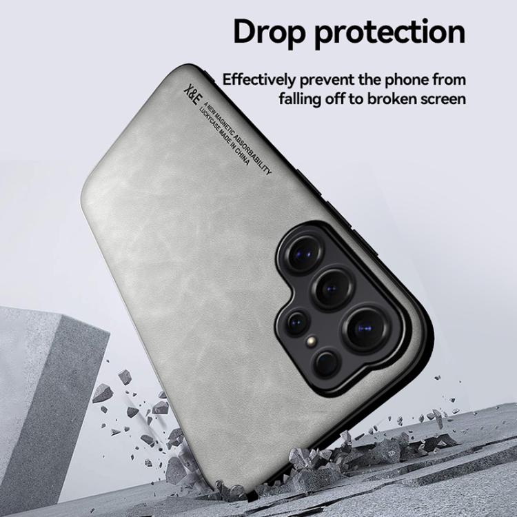 For Samsung Galaxy S26+ 5G Skin Feel Magnetic Leather Back Phone Case