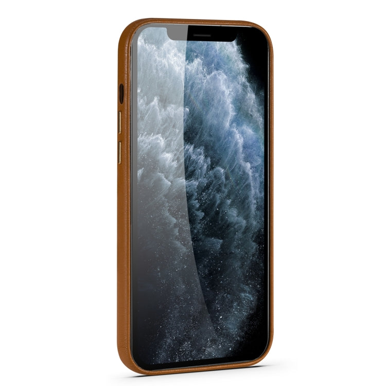 For iPhone 12 Lambskin Texture Four-Corner Full Coverage Leather + Metal Protective Case