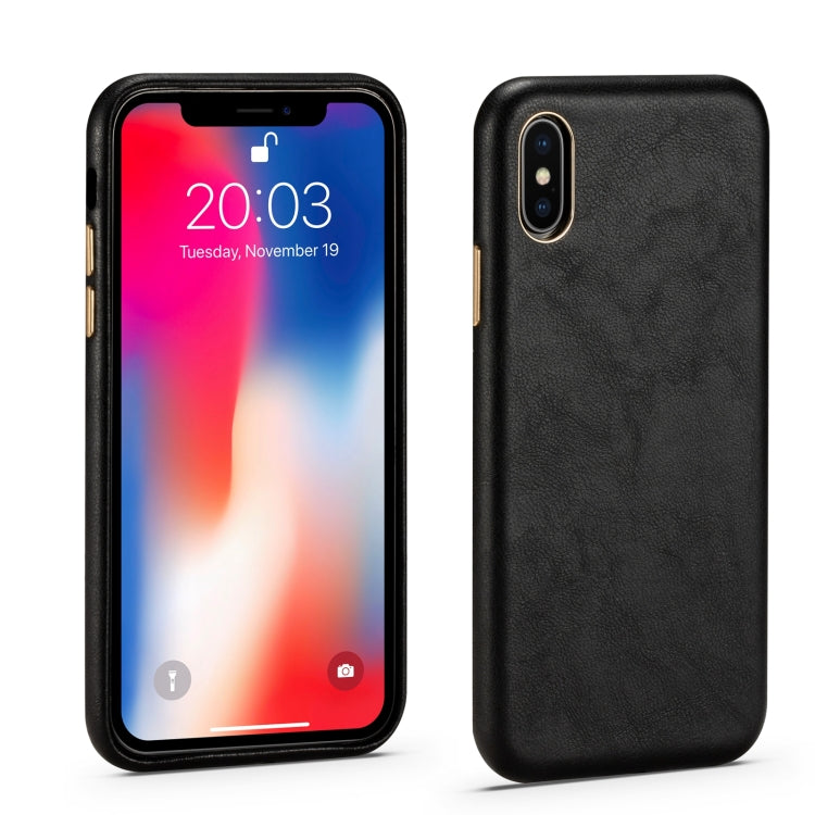Lambskin Texture Four-Corner Full Coverage Leather + Metal Protective Case For iPhone 7 / 8