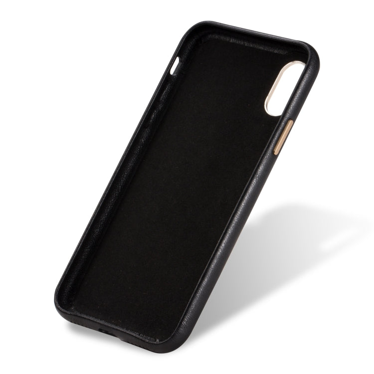 Lambskin Texture Four-Corner Full Coverage Leather + Metal Protective Case For iPhone 7 / 8