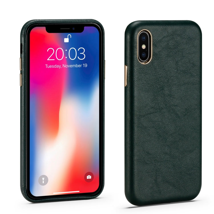 Lambskin Texture Four-Corner Full Coverage Leather + Metal Protective Case For iPhone 7 Plus / 8 Plus