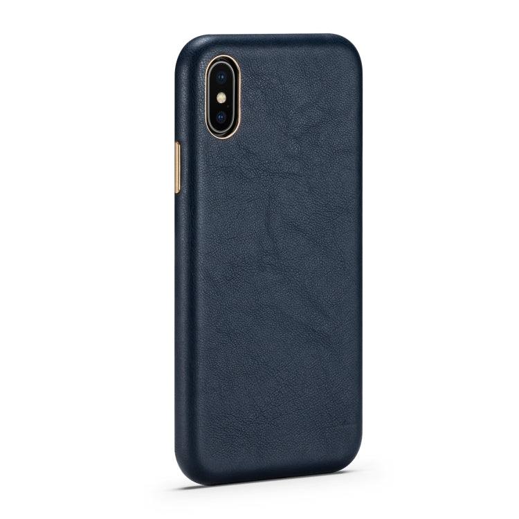 Lambskin Texture Four-Corner Full Coverage Leather + Metal Protective Case For iPhone 7 Plus / 8 Plus