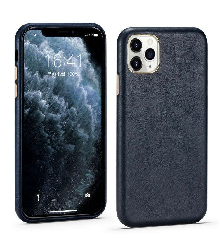 For iPhone 11 Pro Lambskin Texture Four-Corner Full Coverage Leather + Metal Protective Case
