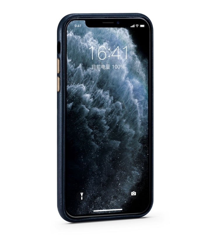 For iPhone 11 Pro Lambskin Texture Four-Corner Full Coverage Leather + Metal Protective Case