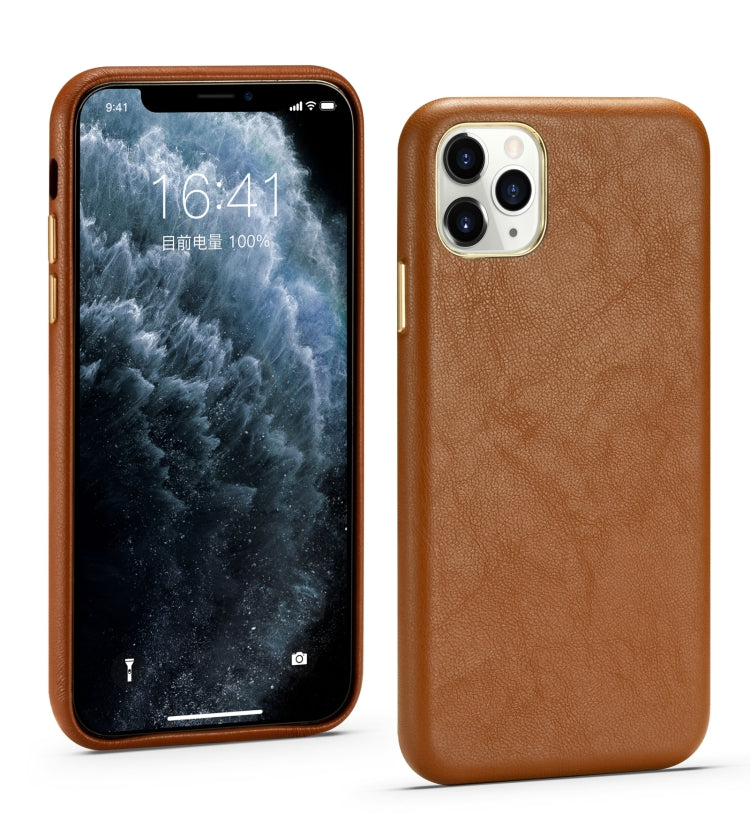 For iPhone 11 Pro Max Lambskin Texture Four-Corner Full Coverage Leather + Metal Protective Case