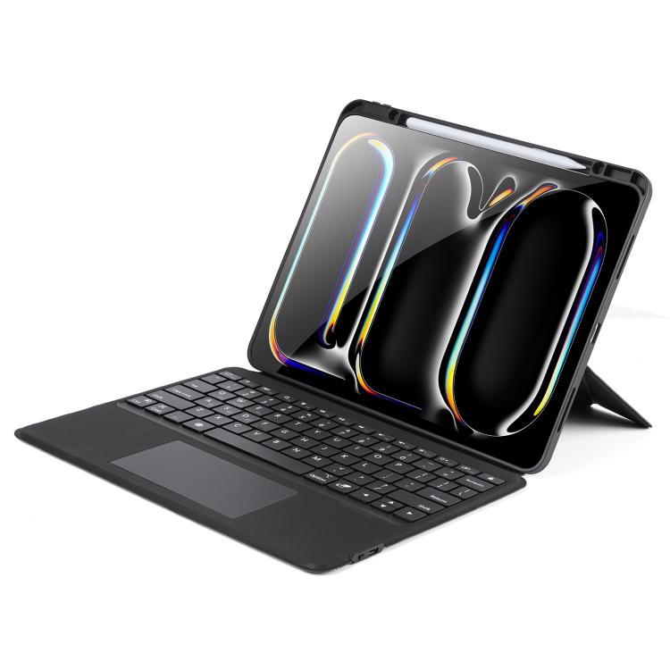For iPad Pro 13 2025 / 2024 DUX DUCIS DK Series Backlight Magnetic Wireless Keyboard Vegan Leather Tablet Case - Black