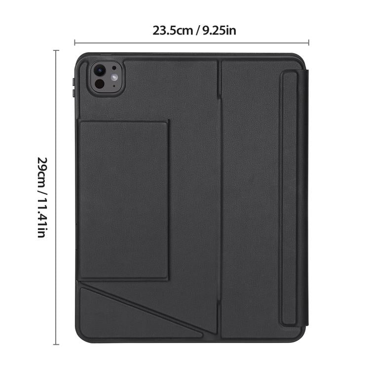 For iPad Pro 13 2025 / 2024 DUX DUCIS DK Series Backlight Magnetic Wireless Keyboard Vegan Leather Tablet Case - Black
