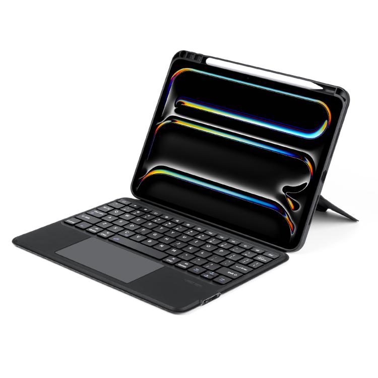 For iPad Pro 11 2025 / 2024 DUX DUCIS DK Series Backlight Magnetic Wireless Keyboard Vegan Leather Tablet Case - Black