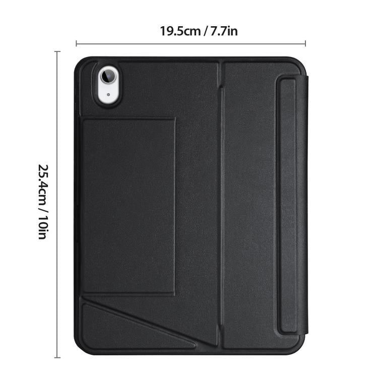 For iPad 2025 / 2022 DUX DUCIS DK Series Backlight Magnetic Wireless Keyboard Vegan Leather Tablet Case - Black