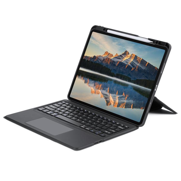 For iPad Air 13 2025 / 2024 DUX DUCIS DK Series Backlight Magnetic Wireless Keyboard Vegan Leather Tablet Case - Black