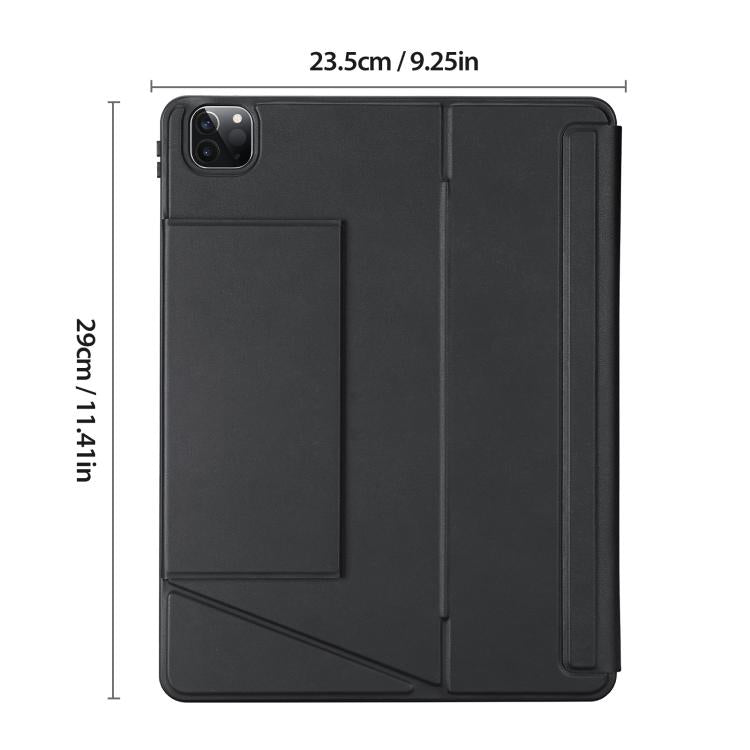 For iPad Air 13 2025 / 2024 DUX DUCIS DK Series Backlight Magnetic Wireless Keyboard Vegan Leather Tablet Case - Black