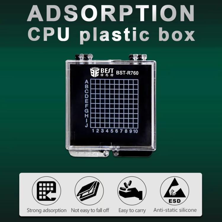 BEST BST-R760 Mini Anti-static Transparent Self-adsorbing Chip Plastic Box