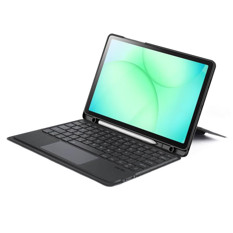 For Samsung Galaxy Tab A11+ / A9+ DUX DUCIS DK Series Backlight Magnetic Wireless Keyboard Vegan Leather Tablet Case - Black