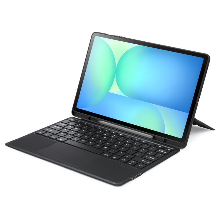 For Samsung Galaxy Tab S10 FE+ DUX DUCIS DK Series Backlight Magnetic Wireless Keyboard Vegan Leather Tablet Case - Black