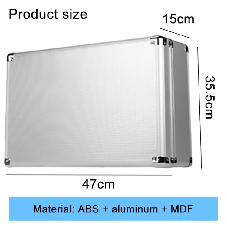 Aluminum Alloy Portable Key Lock Instrument Storage Box, Size:L