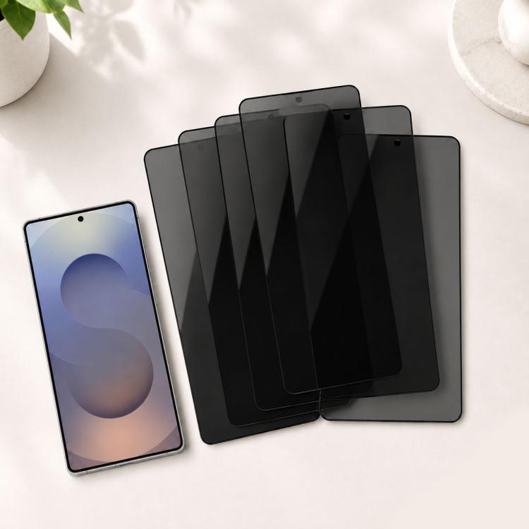 For Samsung Galaxy S25 Ultra 5G XDcase 5pcs / Pack Silk Screen Printed Anti-Peep Tempered Glass Screen Protector, Support Fingerprint Unlock