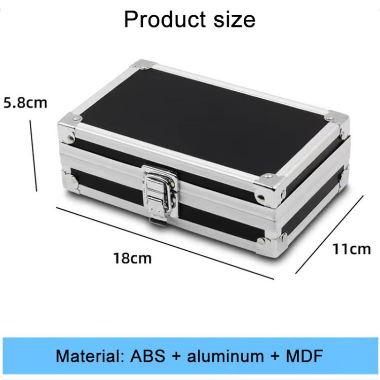 Aluminum Alloy Portable Toolbox with Buckle Lock - Black