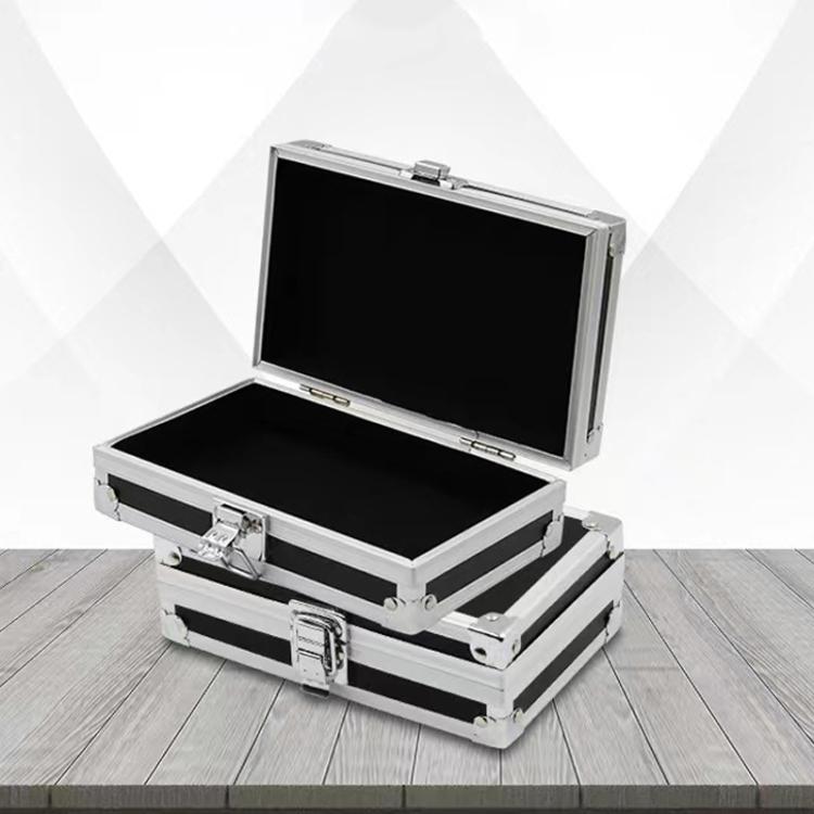 Aluminum Alloy Portable Toolbox with Buckle Lock - Black
