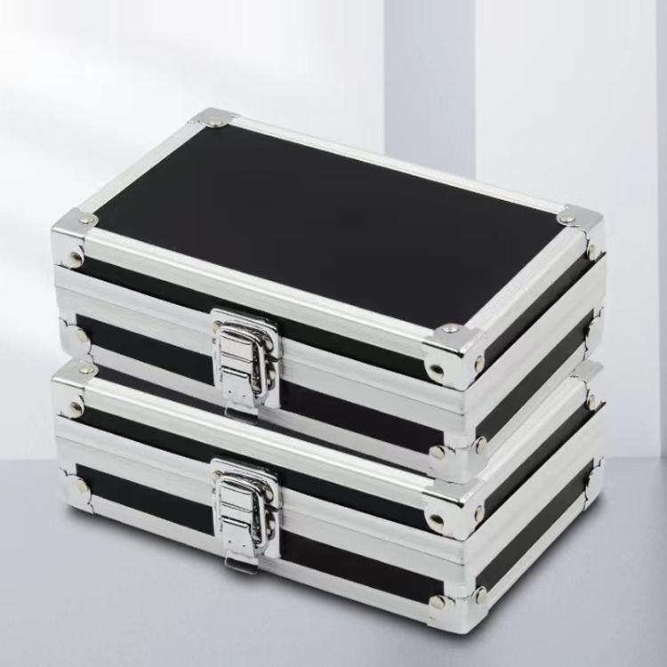 Aluminum Alloy Portable Toolbox with Buckle Lock - Black