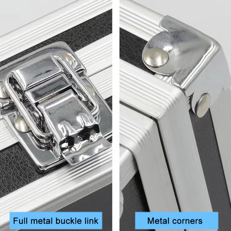Aluminum Alloy Portable Toolbox with Buckle Lock - Black
