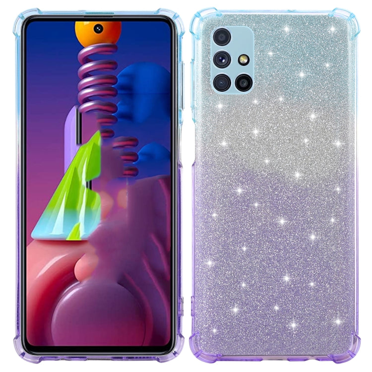 For Samsung Galaxy M31s Gradient Glitter Powder Shockproof TPU Protective Case