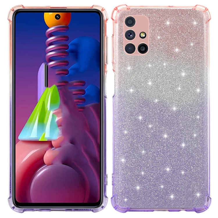 For Samsung Galaxy M31s Gradient Glitter Powder Shockproof TPU Protective Case