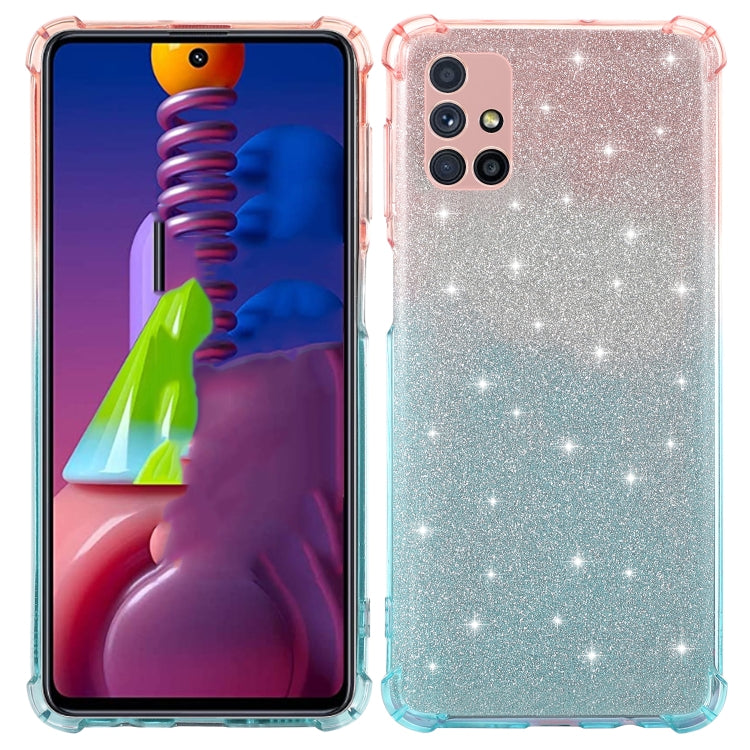 For Samsung Galaxy M31s Gradient Glitter Powder Shockproof TPU Protective Case
