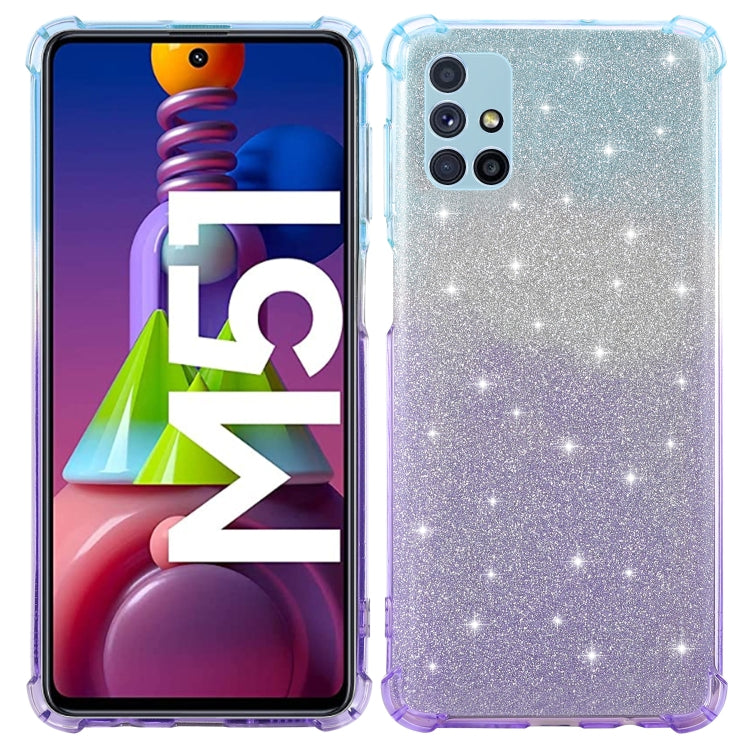 For Samsung Galaxy M51 Gradient Glitter Powder Shockproof TPU Protective Case