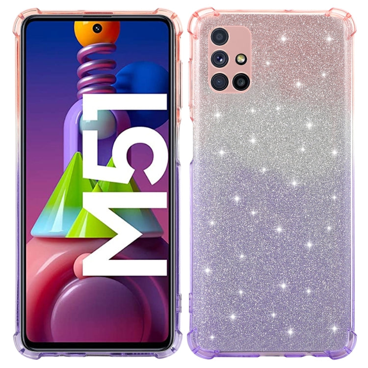 For Samsung Galaxy M51 Gradient Glitter Powder Shockproof TPU Protective Case