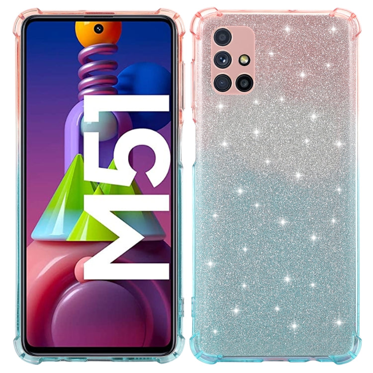 For Samsung Galaxy M51 Gradient Glitter Powder Shockproof TPU Protective Case