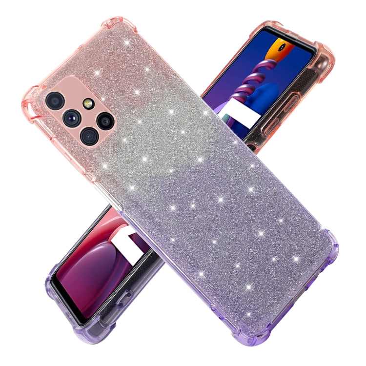 For Samsung Galaxy M51 Gradient Glitter Powder Shockproof TPU Protective Case