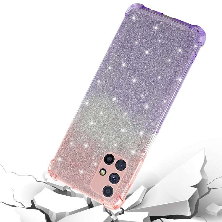 For Samsung Galaxy M51 Gradient Glitter Powder Shockproof TPU Protective Case