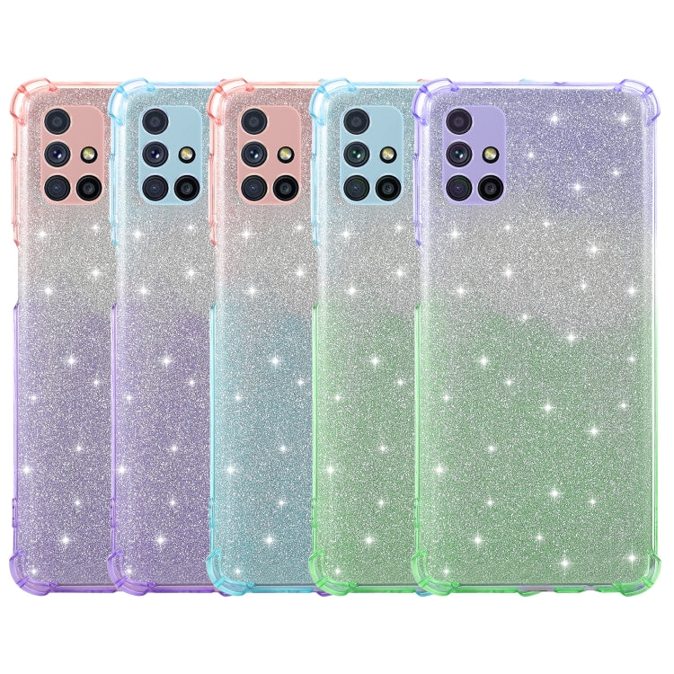 For Samsung Galaxy M51 Gradient Glitter Powder Shockproof TPU Protective Case