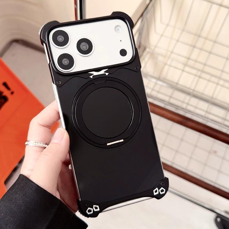 For iPhone 17 Pro Jaguar Original Color Frameless 360 Rotation Holder Magnetic Phone Case