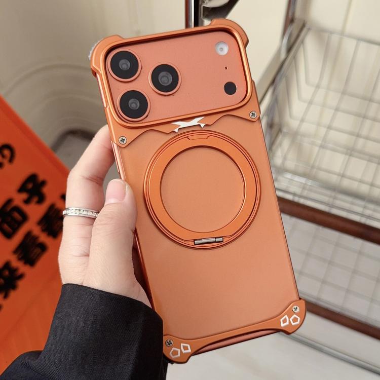 For iPhone 17 Pro Jaguar Original Color Frameless 360 Rotation Holder Magnetic Phone Case